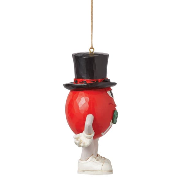 Jim Shore M&M''S Red Character in Hat Hanging Christmas Ornament