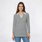 Petite Hasting & Smith 3/4 Sleeve Stripe Pullover Tee - image 1