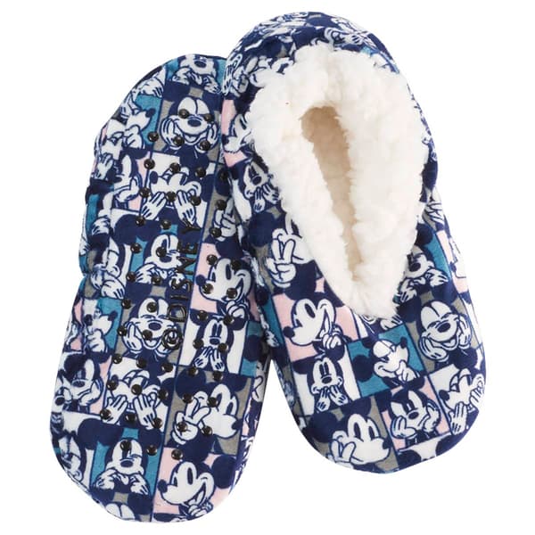Womens Fuzzy Babba Disney Mickey Mouse Teddy Fur Slipper Socks - image 