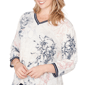 Plus Size Ruby Rd. Jetsetter Floral Stamp Front Knot Blouse - image 5