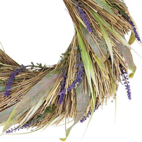 Northlight Seasonal Artificial Grass & Lavender Spring Wreath