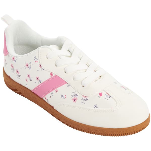 Womens Love 83 White/Pink Floral Fashion Sneakers - image 