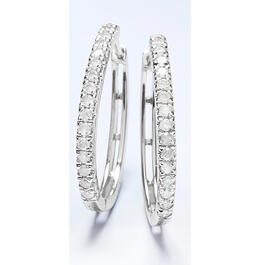 Diamond Classics&#40;tm&#41; 1/4ct Diamond Sterling Silver Hoop Earrings