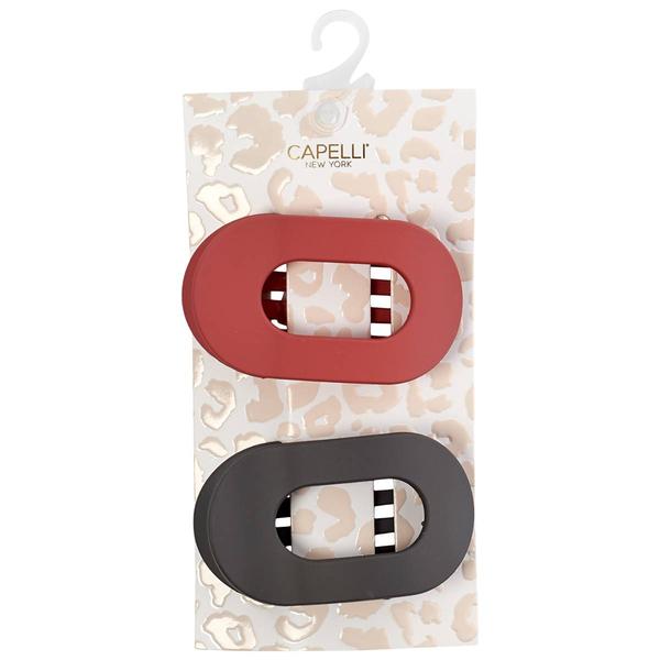 Womens Capelli New York 2pc. Oval Shovel Claw Hair Clips - image 