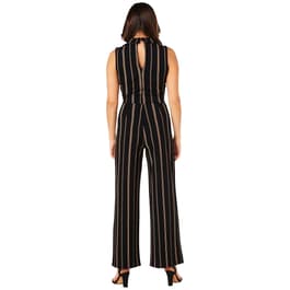 Juniors Almost Famous&#8482; Stripe Liverpool Notch Collar Jumpsuit