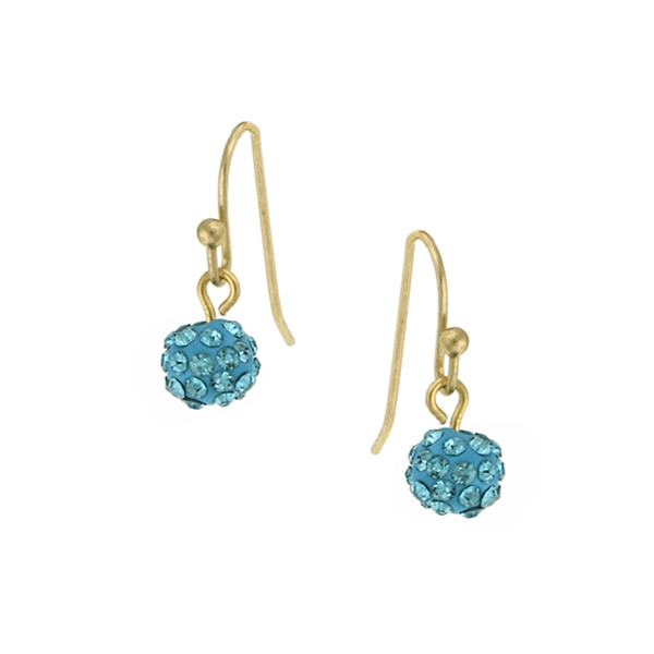 1928 Jewelry Pave 6mm Drop Earrings - image 