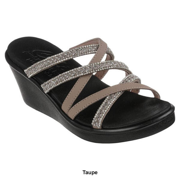 Womens Skechers Rumble On Night Out Wedge Sandals