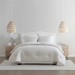 Palm Aire Selena 3pc. Beige/Sage Geometric Cotton Comforter Set