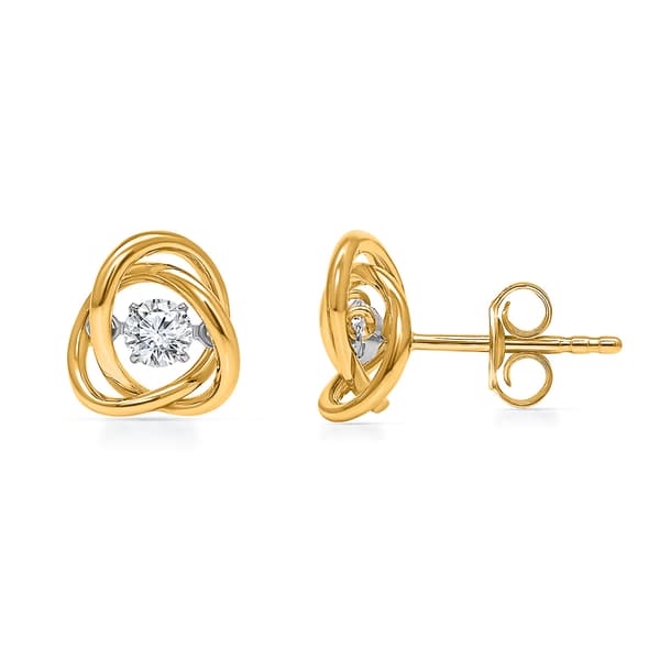 Nova Star(R) Gold over Silver Lab Grown Diamond Knot Earrings
