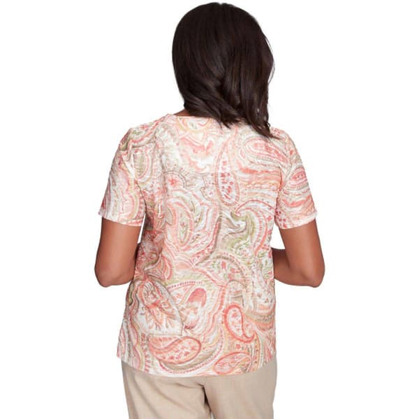 Womens Alfred Dunner Catalina Island Paisley Textured Blouse