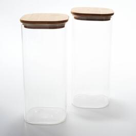 Glass 2pc. 59oz. Canister with Bamboo Lid