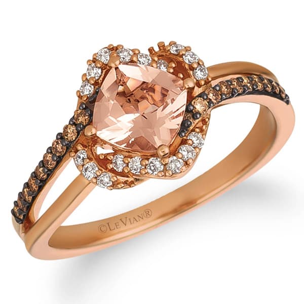 Le Vian Chocolatier&#40;R&#41; Peach Morganite&#40;tm&#41; Diamond Ring - image 