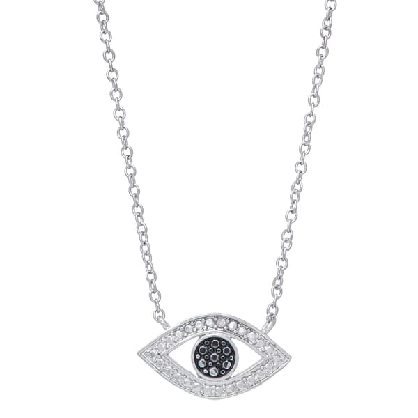 Accents by Gianni Argento Diamond Accent Evil Eye Necklace - image 