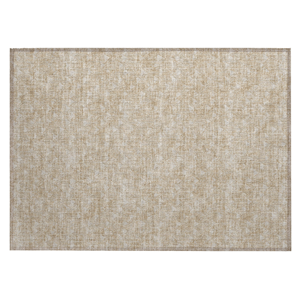 HomeRoots Tan Geometric Washable Non Skid Indoor Outdoor Accent