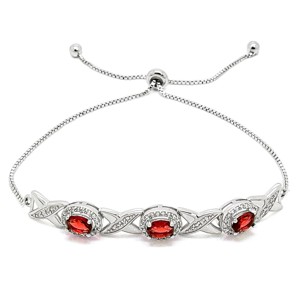 Gemstone by Gianni Argento Garnet Adjustable Bracelet