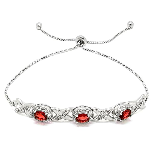 Gemstone by Gianni Argento Garnet Adjustable Bracelet - image 