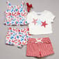 Girl (4-6x) Rare Editions 4pc. Stars/Stripes Americana Short Set - image 2