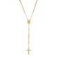 Mens Iron Saints 18kt. Gold-Plated Medal & Cross Beaded Rosary - image 1