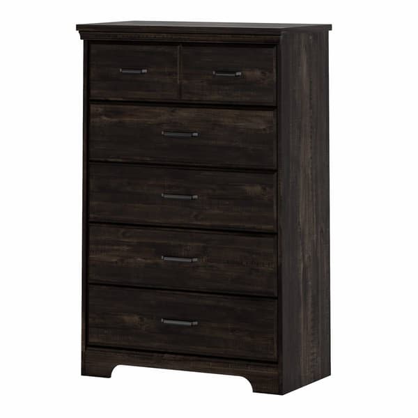 South Shore Versa 5-Drawer Rubbed Black Chest