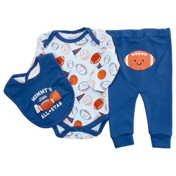 Baby Boy (NB-9M) baby views® 3pc. Sports Bodysuit Set