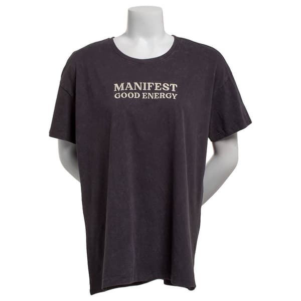 Juniors Attitude Not Included Optic Wash Manifest Good Energy Tee