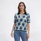 Womens Nanette Lepore Short Sleeve V Neck Retro Floral Sweater - image 1