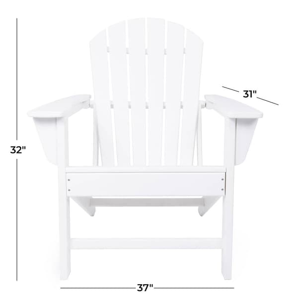 9th & Pike&#174; White Resin Traditional Outdoor Adirondack Chair