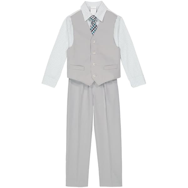 Boys (4-7) Van Heusen(R) Silver Heather Poplin Vest Dresswear Set