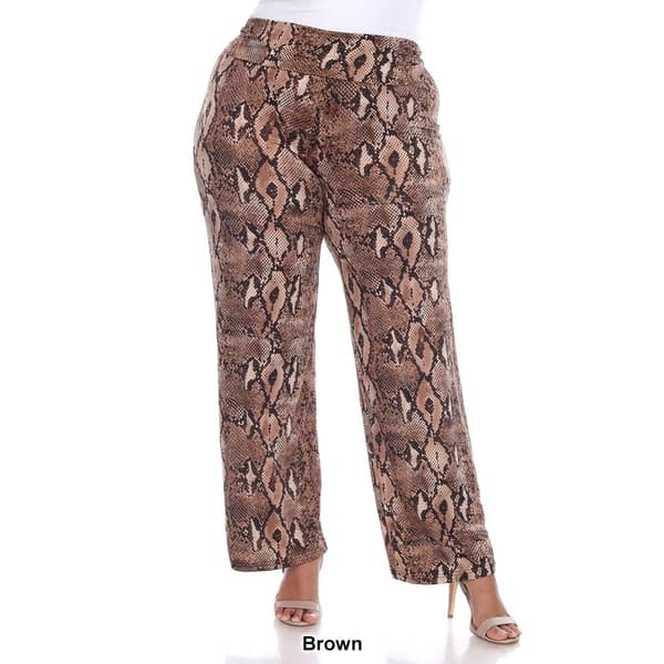 Plus Size White Mark Snakeskin Palazzo Pants