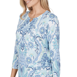 Womens Alfred Dunner Ann Arbor Floral & Birds Blouse