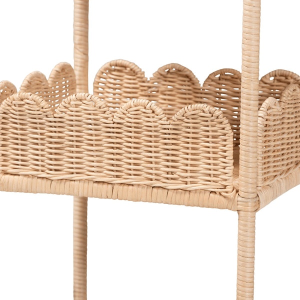 bali & pari Brooks Natural Rattan 3-Tier Storage Shelf