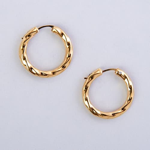 Evergold™ 14kt. Gold Swirl Hoop Earrings