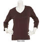 Womens Preswick &amp; Moore 3/4 Sleeve V-Neck Solid Top - image 4