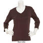 Womens Preswick &amp; Moore 3/4 Sleeve V-Neck Solid Top - image 7