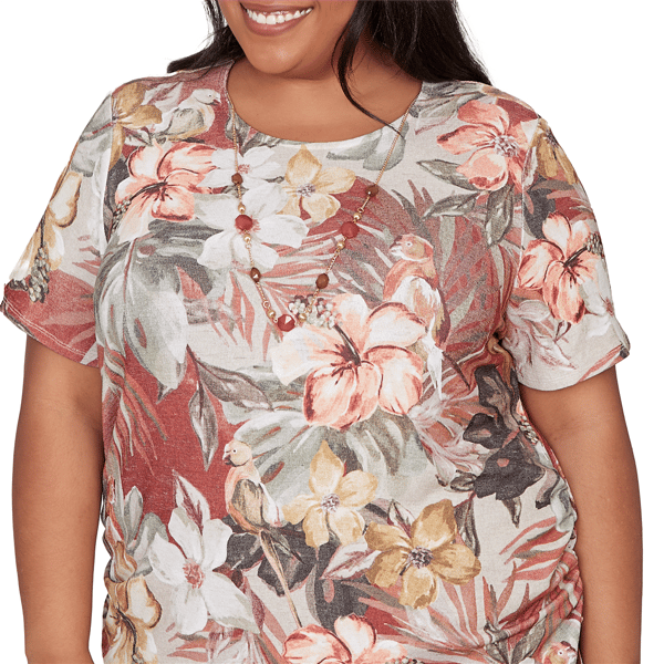 Plus Size Alfred Dunner Spice Market Dramatic Floral Blouse