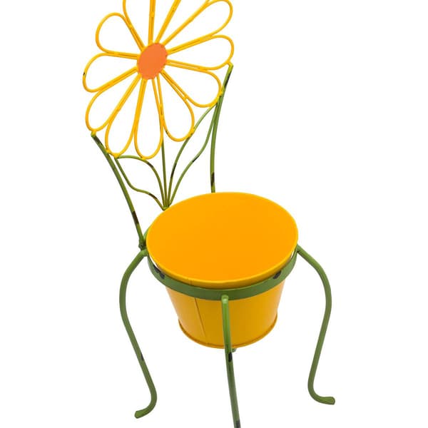 Alpine 24in. Yellow Flower Planter w/ Stand