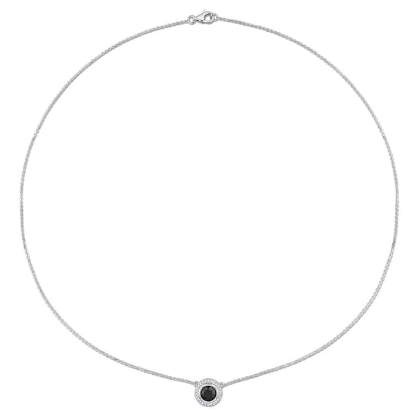 Sophia B 1 1/10ctw. Black & White Round Diamond Necklace