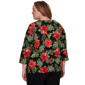 Plus Size Alfred Dunner Classics 3/4 Sleeve Poinsettia Blouse - image 2