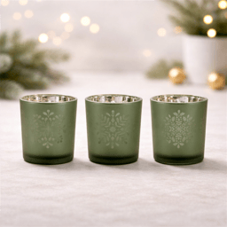 Melrose Frosted Snowflake Votive Holder - Set of 3