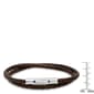 Mens Brown Leather Braided Wrap Bracelet - image 3