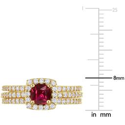 Gemstone Classics™ 10kt. Gold Plated Lab Created Ruby Ring