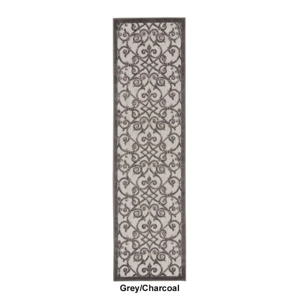 Nourison Aloha Scroll Contemporary Indoor/Outdoor Runner