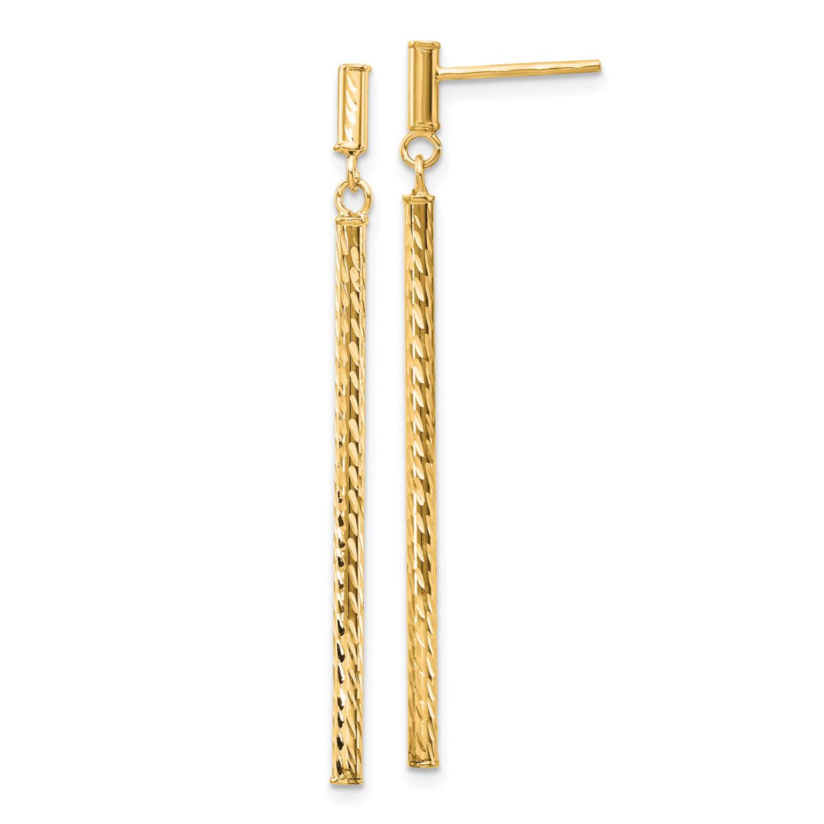 Gold Classics™ 14kt. Diamond-Cut Bar Dangle Earrings