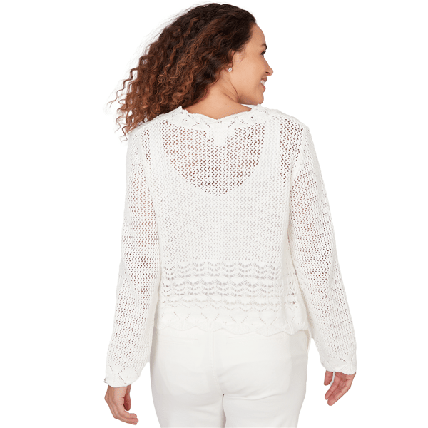 Womens Skye’s the Limit Fresh Start Tie Front Open Knit Cardigan