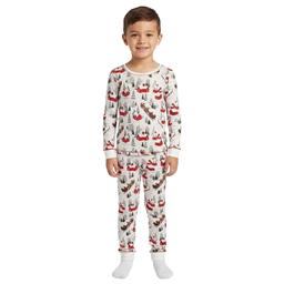 Kid Poppy & Clay Long Sleeve Winter Cottage Scene Pajama Set