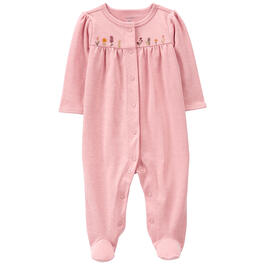 Baby Girl &#40;NB-9M&#41; Carter's&#40;R&#41; Floral Embroidery Footie Pajamas
