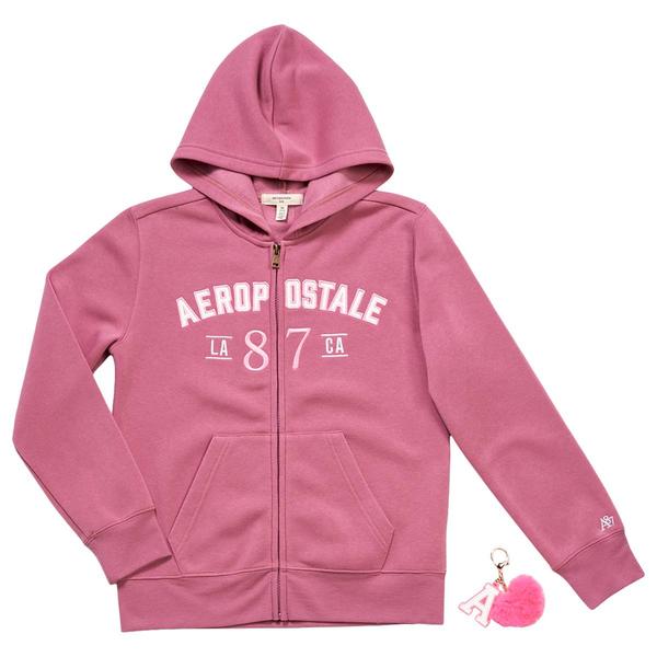 Girls (7-16) Aeropostale Long Sleeve Zip Up Fleece Lined Hoodie