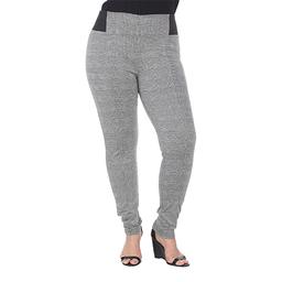 Plus Size White Mark Jacquard Slim Pants