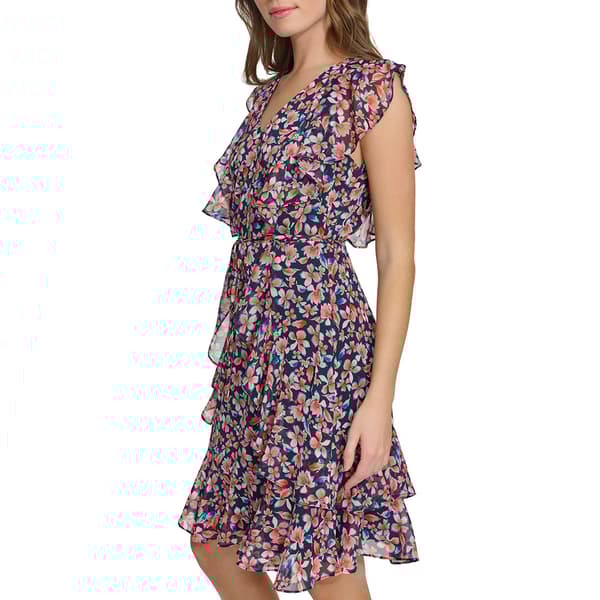 Womens Tommy Hilfiger Flutter Sleeve V-Neck Fit & Flare Dress
