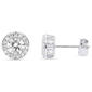 Nova Star(R) Sterling 1ctw. Lab Grown Diamond Halo Stud Earrings - image 1